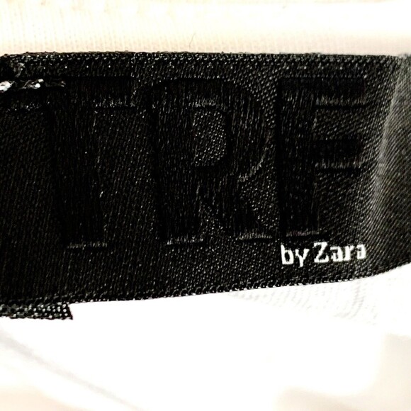 Zara TRF Short Sleeve Tee Top Women Small Embellished Neckline - Picture 7 of 7
